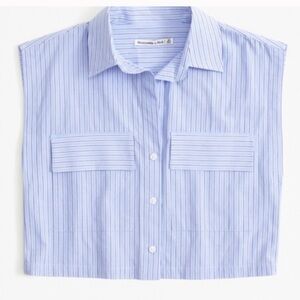 Abercrombie & Fitch Size Small Striped Button Down Crop Nautical Blouse